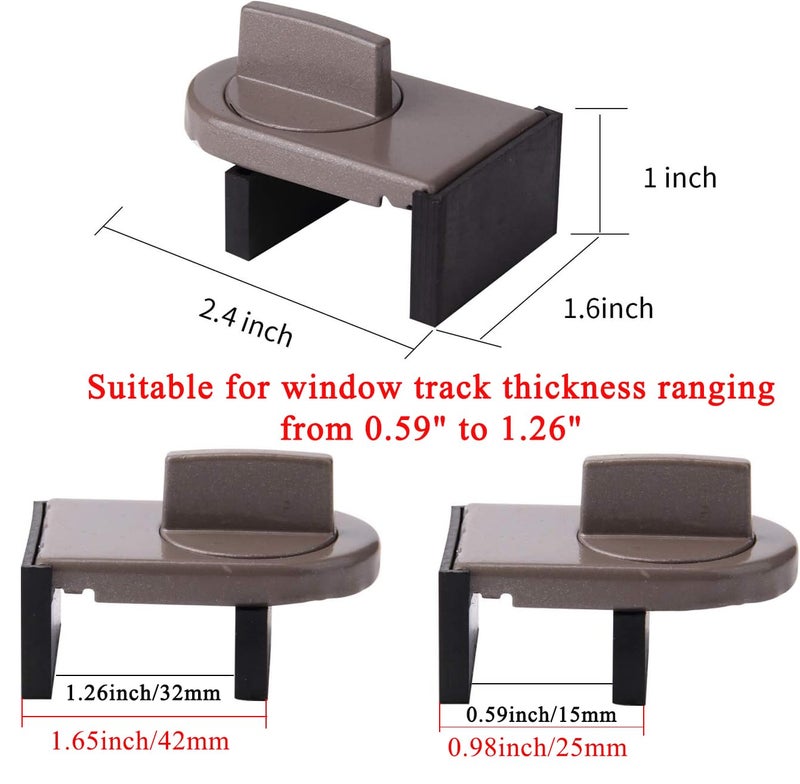 HRLORKC 4 Pack Adjustable Sliding Window Locks Window Wedge Window Stop for Home Office and Car by HRLORKC - Image 2